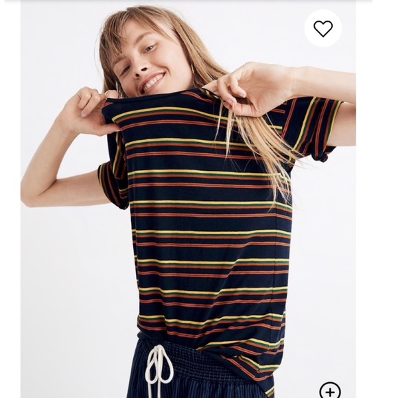 NWT Madewell Whisper Cotton Crewneck Stripe Tee - Picture 5 of 8